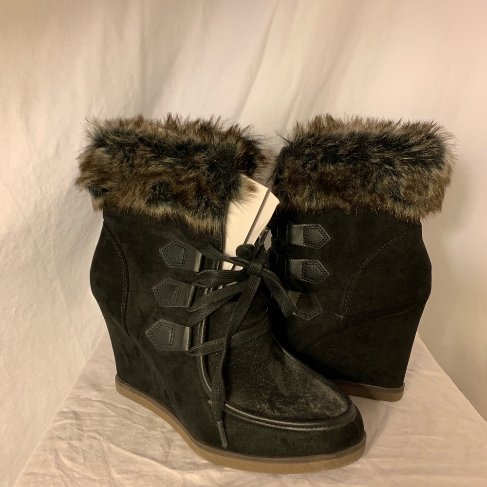 Fur Lined Heeled Booties